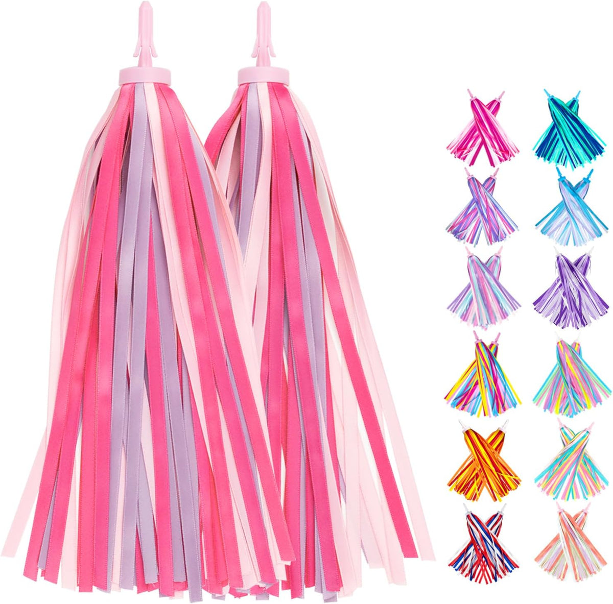 Bike Streamers Bike Tassels for Kids 1 Pair - Rose Pink