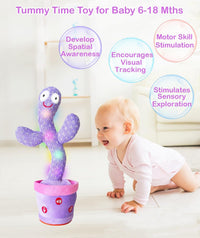 Rechargeable Dancing Talking Cactus Toy - Purple - image 3