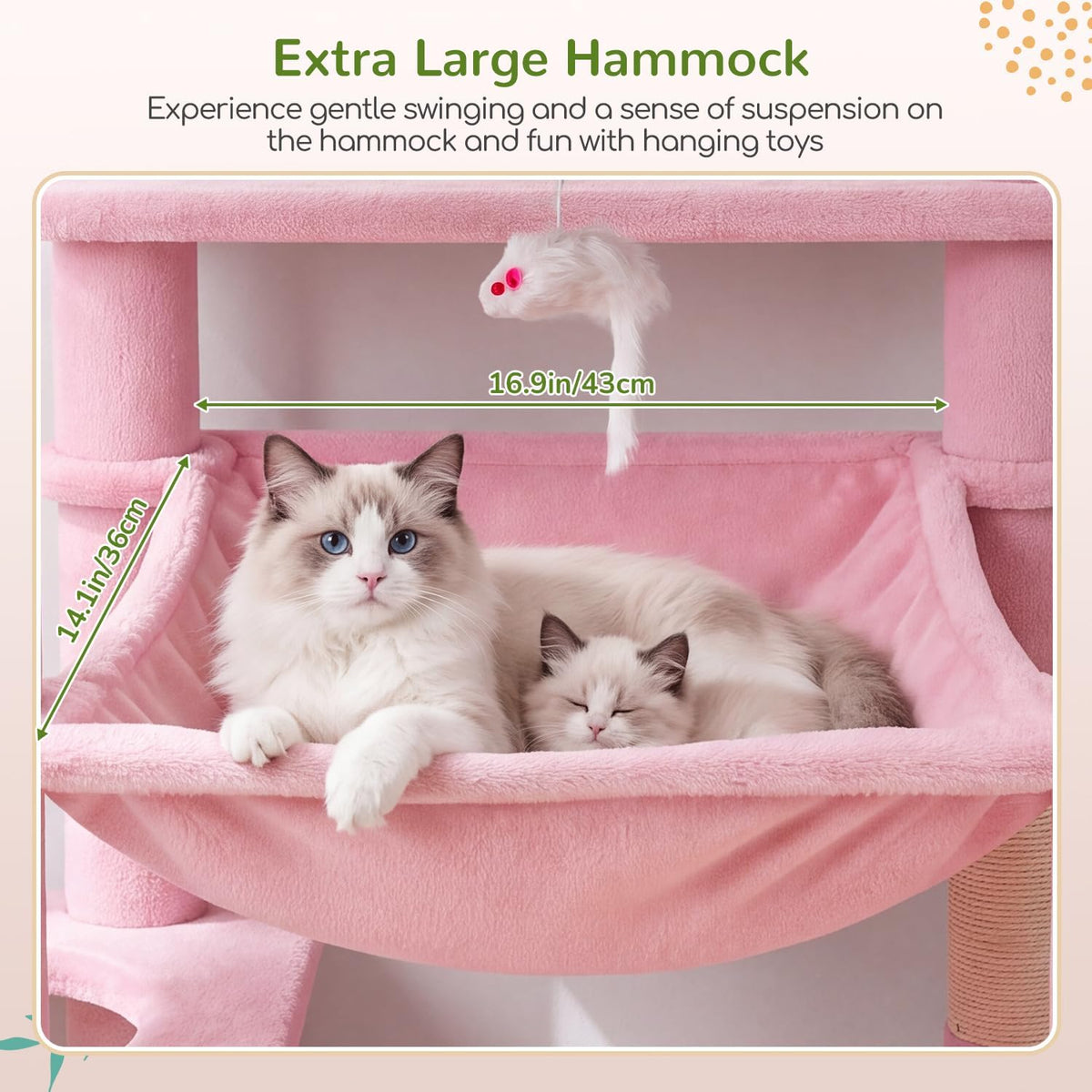 Globlazer F70 Pro Heavy Duty Cat Tree Tower for Indoor Cats Large - Pink / XL - image 4