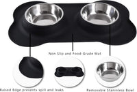 Hubulk Pet Dog Bowls 2 Stainless Steel Dog Bowl with No Spill - Black / Medium - image 3