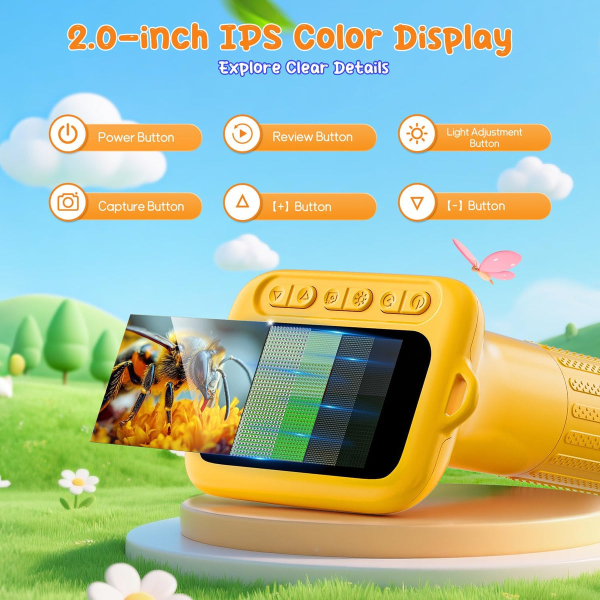 SKYBASIC Digital Microscope for Kids - 2"-Yellow - image 2