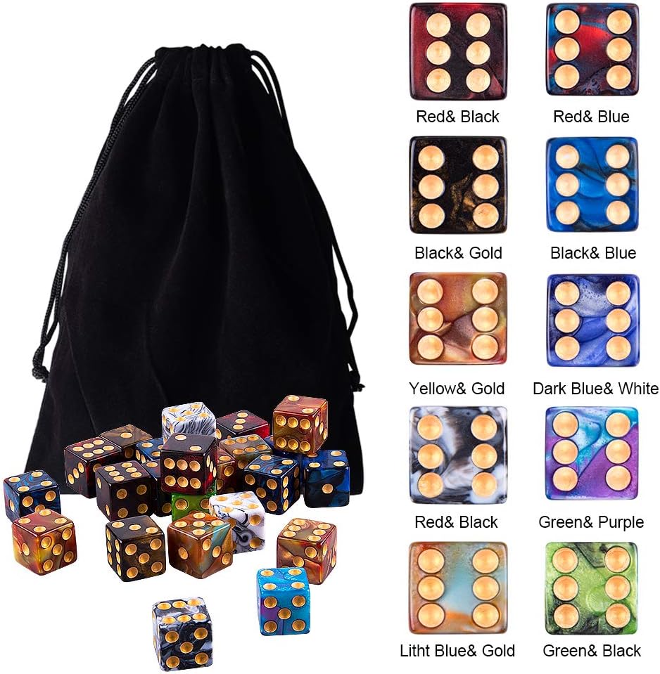 AUSTOR 100 Pcs 6 Sided Game Dice Set - 100 Pieces Square H - image 3