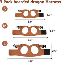 3 Pack Bearded Dragon Harness and Leash Set - Brown - image 2