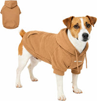 Tuff Pupper Dog Hoodie, Premium Quality Insulated Fabric - Caramel / Small (15-25 lbs)