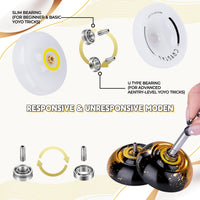 MAGICYOYO N11 Metal Yoyo Professional Responsive & Unresponsive Trick - N11 Black golden+k2 white - image 4