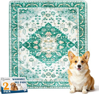 Washable Pee Pads for Dogs, Non-Slip Potty Pads - Green Medallion / 36"x36" (Pack of 2)