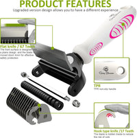 Spring Blossoms-2 in 1 Professional Grooming Rake for Cats - Cloud Dancer White - image 3