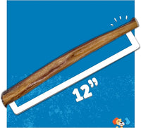 Jack&Pup 12 Inch Bully Sticks for Large Dogs (3 Pack) Jumbo Dog Chews for Aggressive Chewers | All Natural, Odor Free Bully Sticks for Dogs