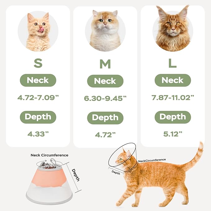 Cat Cone Collar Soft: Comfortable Waterproof Mesh Recovery Cone After Surgery to Stop Licking and Scratch, Alternative to Plastic Elizabeth Head/Neck Cone for Large Cats and Small Dogs