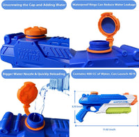 Water Guns for Kids, Summer Soaker Squirt Guns - 400cc - image 2