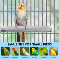 KATUMO Parrot Perch - Stainless Steel African Grey Perch Bird Cage Accessories for Small to Large - S: 6 x 0.7 inch - image 2