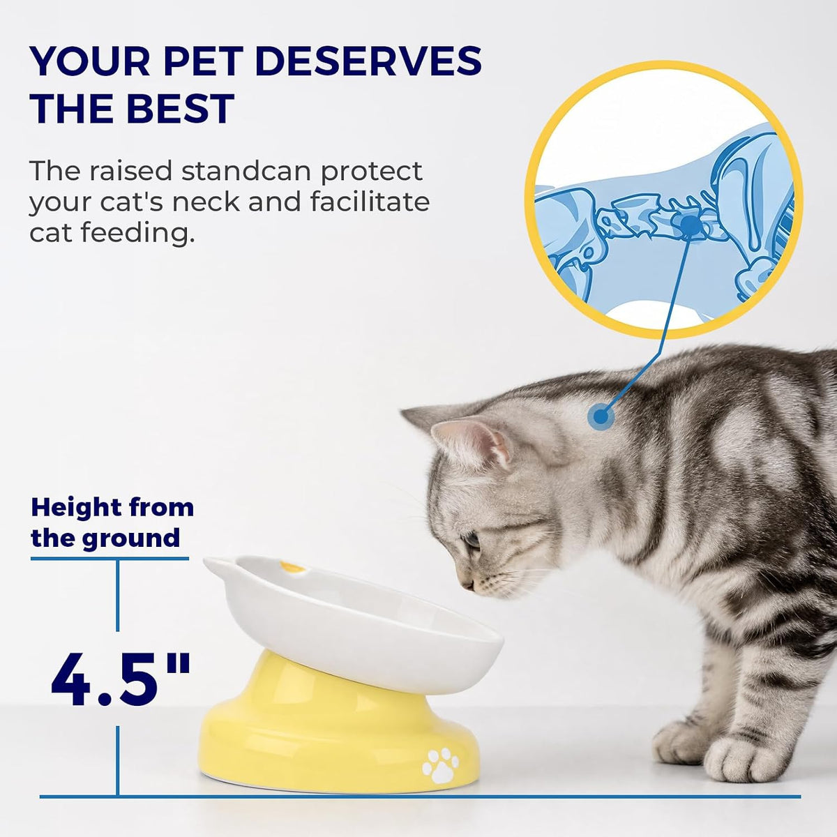 Y YHY Ceramic Cat Slow Feeder - Yellow / 6 inches - image 4