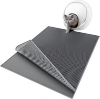 ESTHELLO Cat Litter Mat Honeycomb Double Layer Design 24’’ x 15’’ Gray – Daily Care for Cats - Gray / 36x30 Inch