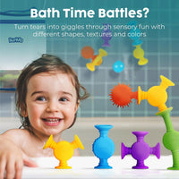 BUNMO Bath Toys Suction, Connect, Build, Create - Sensory Textured - 24 Pk - image 2