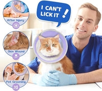 Breathable Air Mesh Cat Cone Collar Soft to Stop Licking, Adjustable, Foldable Lightweight Kitten Cones After Surgery Recovery for Cats & Kittens (Light Purple,M)