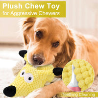 Letsmeet Plush Dog Toy with Crinkle Paper and Ropes - Yellow - image 3