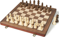 ELONGDI 15 inch folding magnetic wooden chess set with walnut finish - view 8