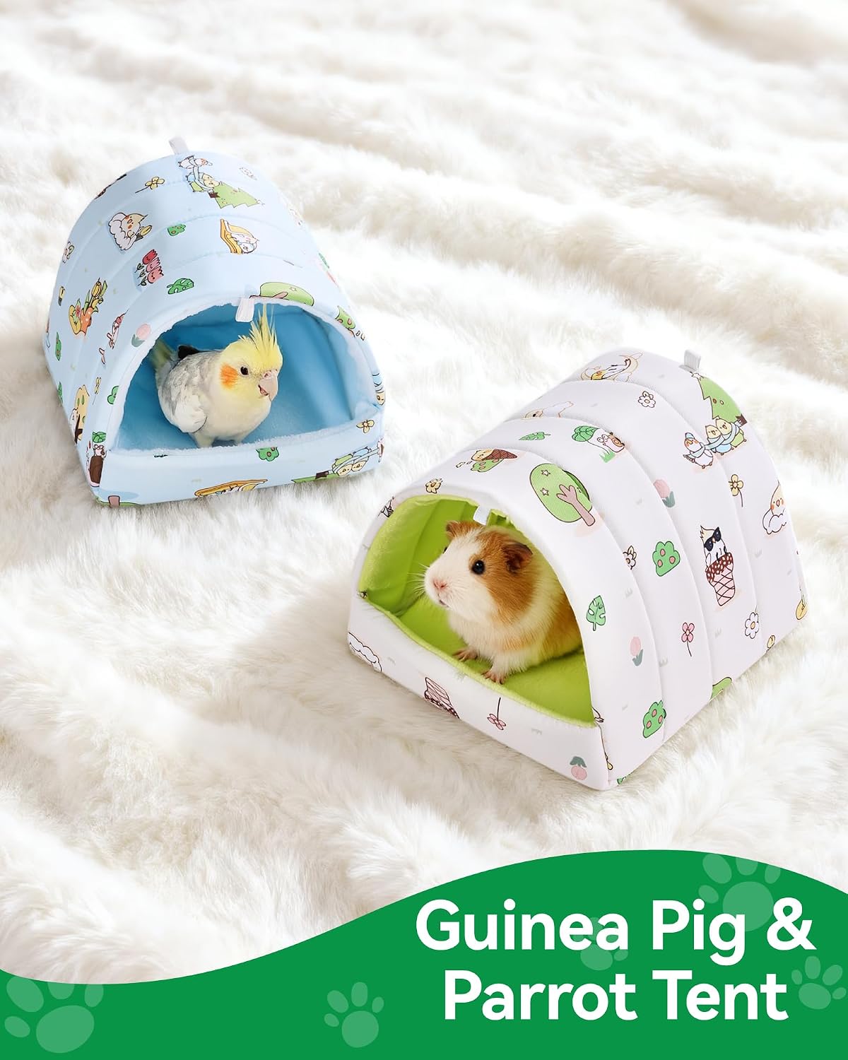 2 Pack Hamster Hideout Bed - Beige+Blue / 9.4*9.4in - image 4