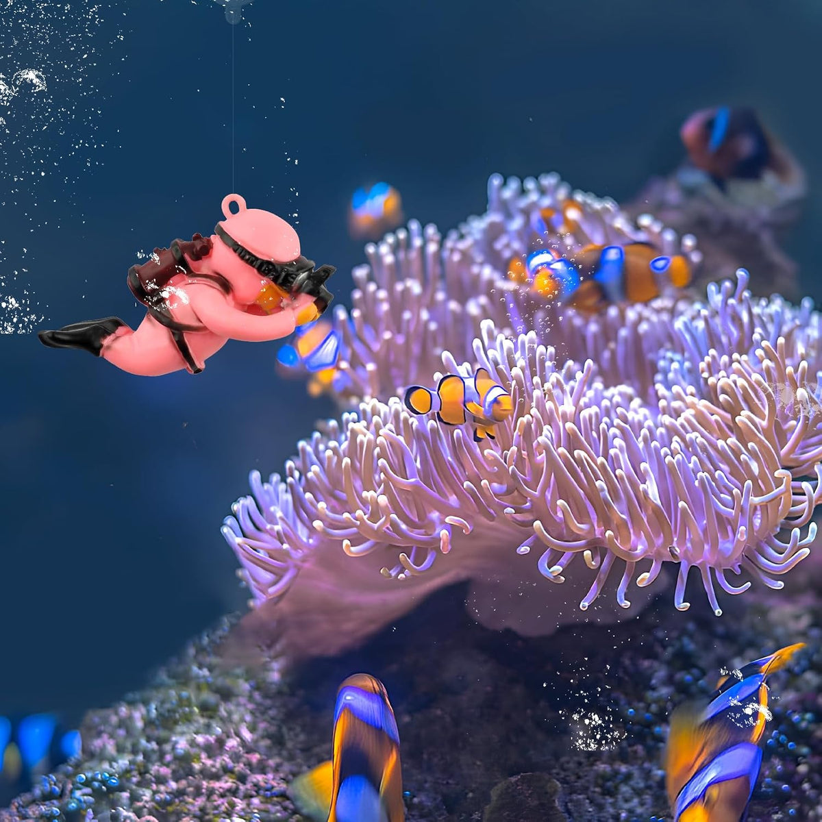 onesimcr Floating Fish Tank Decorations, Aquarium Decorations - Pink - image 2