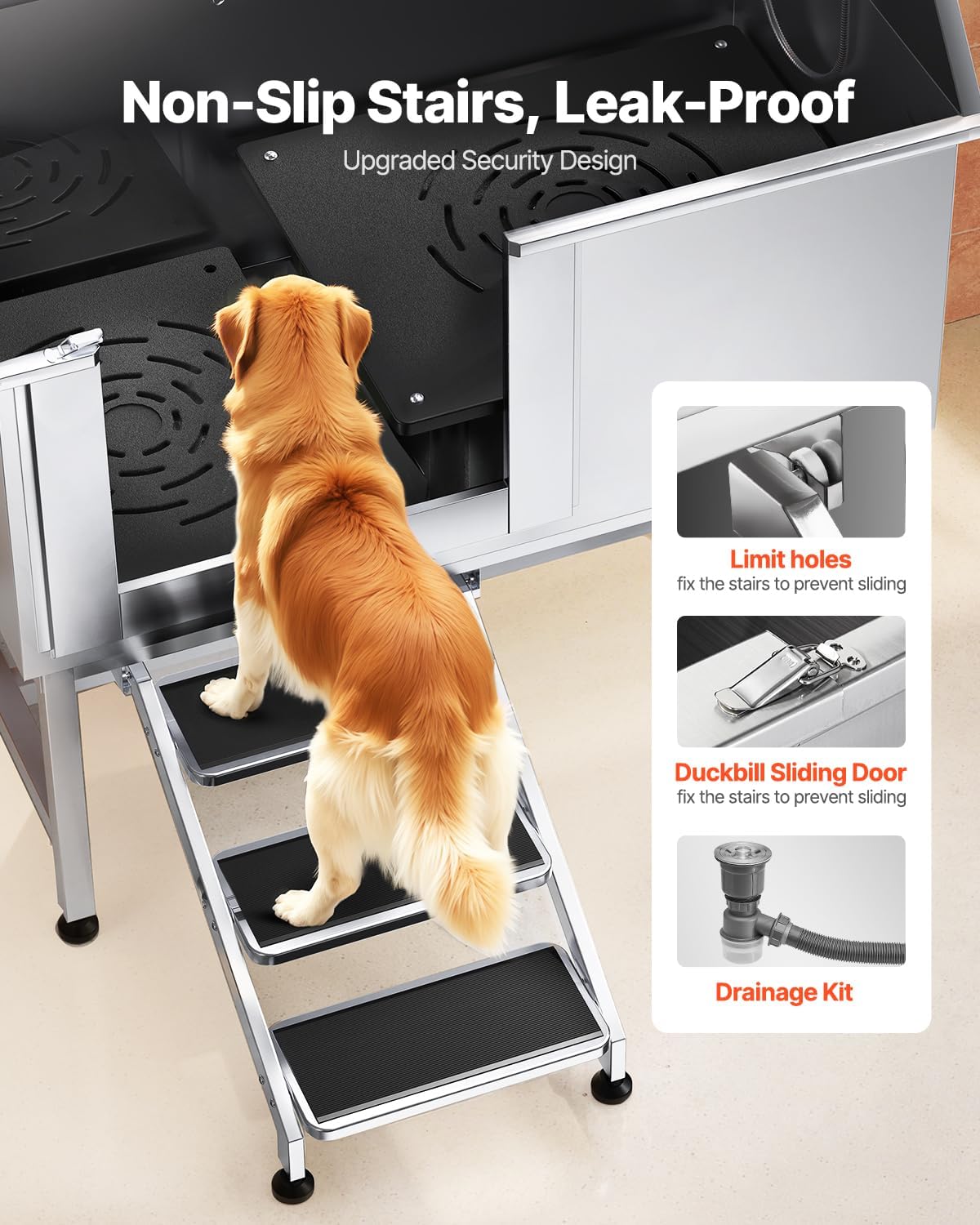 VEVOR Professional Dog Washing Station, Showerhead, Storage Rack - 50 inch - image 3