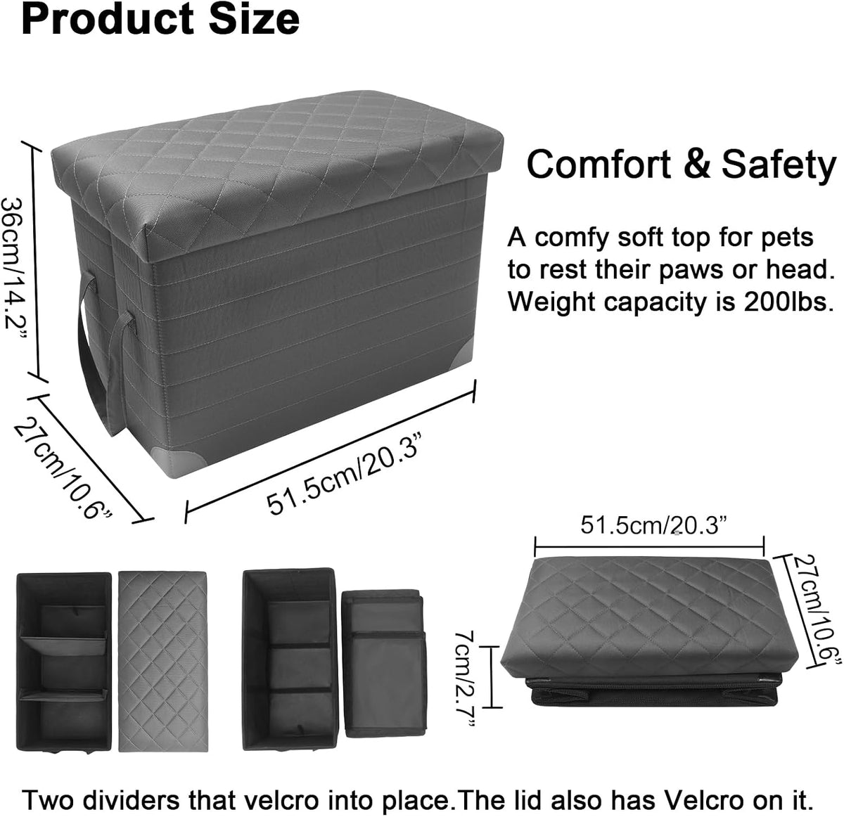 Car Back Seat Extender for Large Dogs up to – Essentials for Dogs - Grey+Fur Remover Brush - image 2