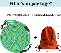 Long Dog Leash Tie-Out Check Cord - Green / 50FT - image 3