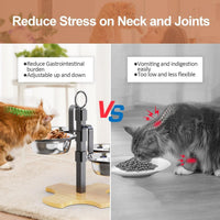 Elevated Cat Bowls 3 Adjustable Height 4 Stainless Steel Cats&Dogs – Essentials for Cats - image 4