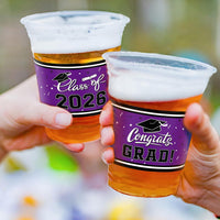 Gatherfun 100 Pcs 16oz Football Plastic Cups - Pruple - image 4