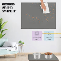AVERYDAY 32x24 Waterproof Silicone Dog Food Mat - Grey / 23" x 16" - image 4