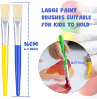 Joyooss kids paint brushes 12 pack, 6 round and 6 flat brushes with colorful plastic handles - view 12