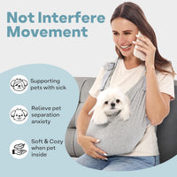 Supet Dog Sling Carrier for Small Pet - Grey / Plus (5-12 LBS) - image 4