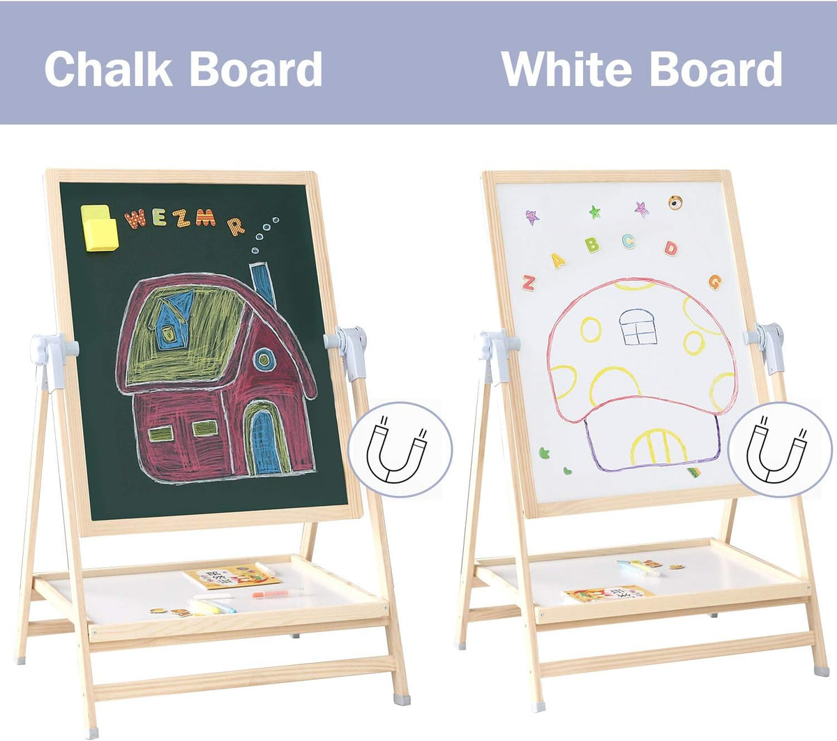 QZMTOY Kids Art Easel, Deluxe Standing Easel Set - image 3