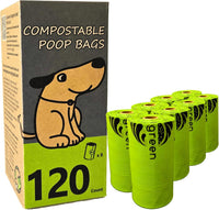 Certified Compostable Dog Poop Bag Rolls - 9x13 Inch (Pack of 120)