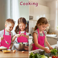 IAGBIBUI 12 pack of black kids aprons with two front pockets - view 22