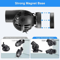 hygger Wave Maker with Controller for Feeding, 1320 GPH Ultra-Silence Aquarium Powerhead with Strong Magnet Suction Base for Freshwater or Saltwater Fish Tank, 360° Rotating Aquarium Wavemaker
