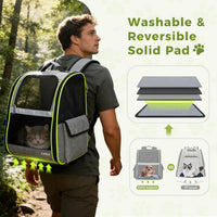 Lekereise Dog Carrier Backpack for Small Medium Dogs Cats up to 18 lbs - Gray / L-Mesh Window - image 3