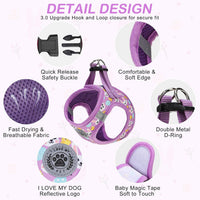 Small Dog Harness and Leash Set, No Pull Puppy Pet Vest, S - XSmall(Chest Girth 13" - 14.5") / Colorful - image 2