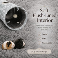 Plush Inside 3-Way Shape Small Animals Tube Tunnel – Essentials for Small Pets - S - image 2