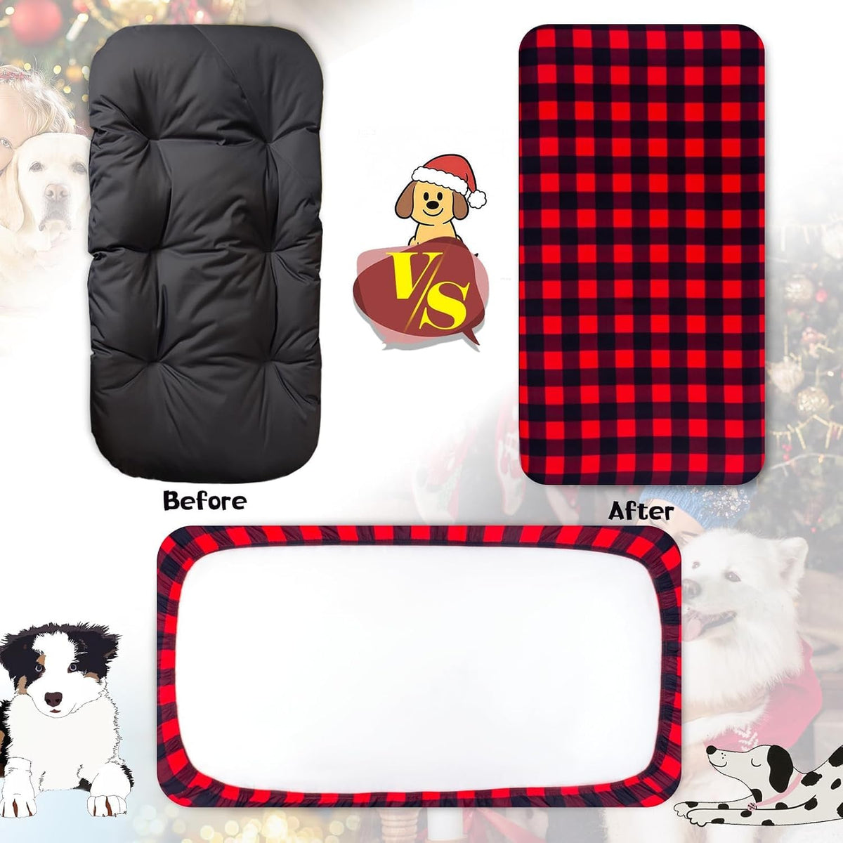 Dog Bed Covers Replacement Washable Elastic Edged 36" x 27" x 6" – Essentials for Dogs - Red Lattice / 36.0"L x 27.0"W x 6.0"Th - image 2