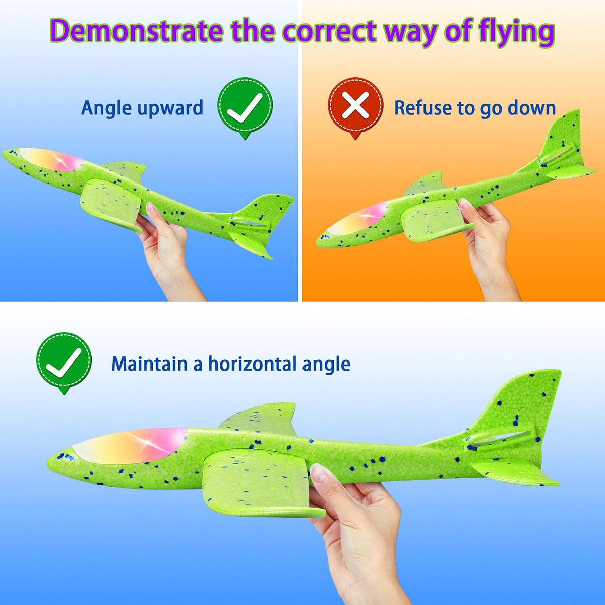 2 Pack LED Light Airplane - Multicolored - image 2