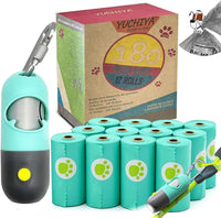 Dog Poop Waste Bags Holder with LED Flashlight - 1 Count (Pack of 13) / Mint Green