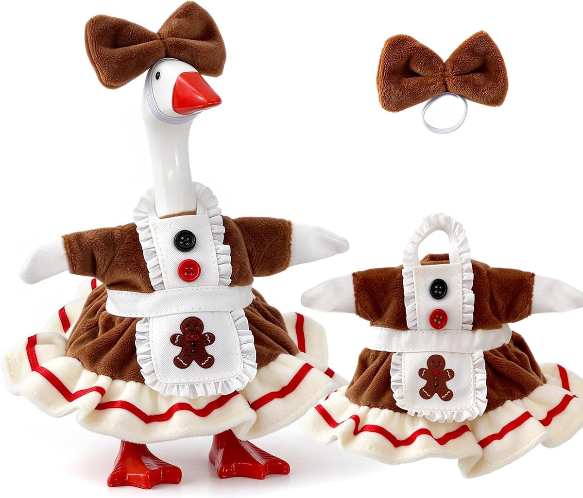7 Inch Mini Desk Goose Outfits - Christmas Color(gingerbread Man)