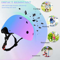 FOOKCIAN Kids Helmet,Toddler Skateboard Helmets for Ages 2-3-5-8-14 Years Boys Girls with Knee - PinkPurpleBlue / Small: 18.9"-21.3" / 3-8 year - image 3