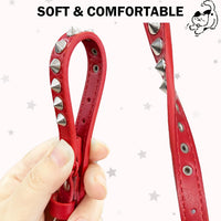 Leather Cat Collar, Breakaway Kitten Collars with Bell, Black – Essentials for Small Pets - Red / 7"-9" For Cats(Pack of 1) - image 2