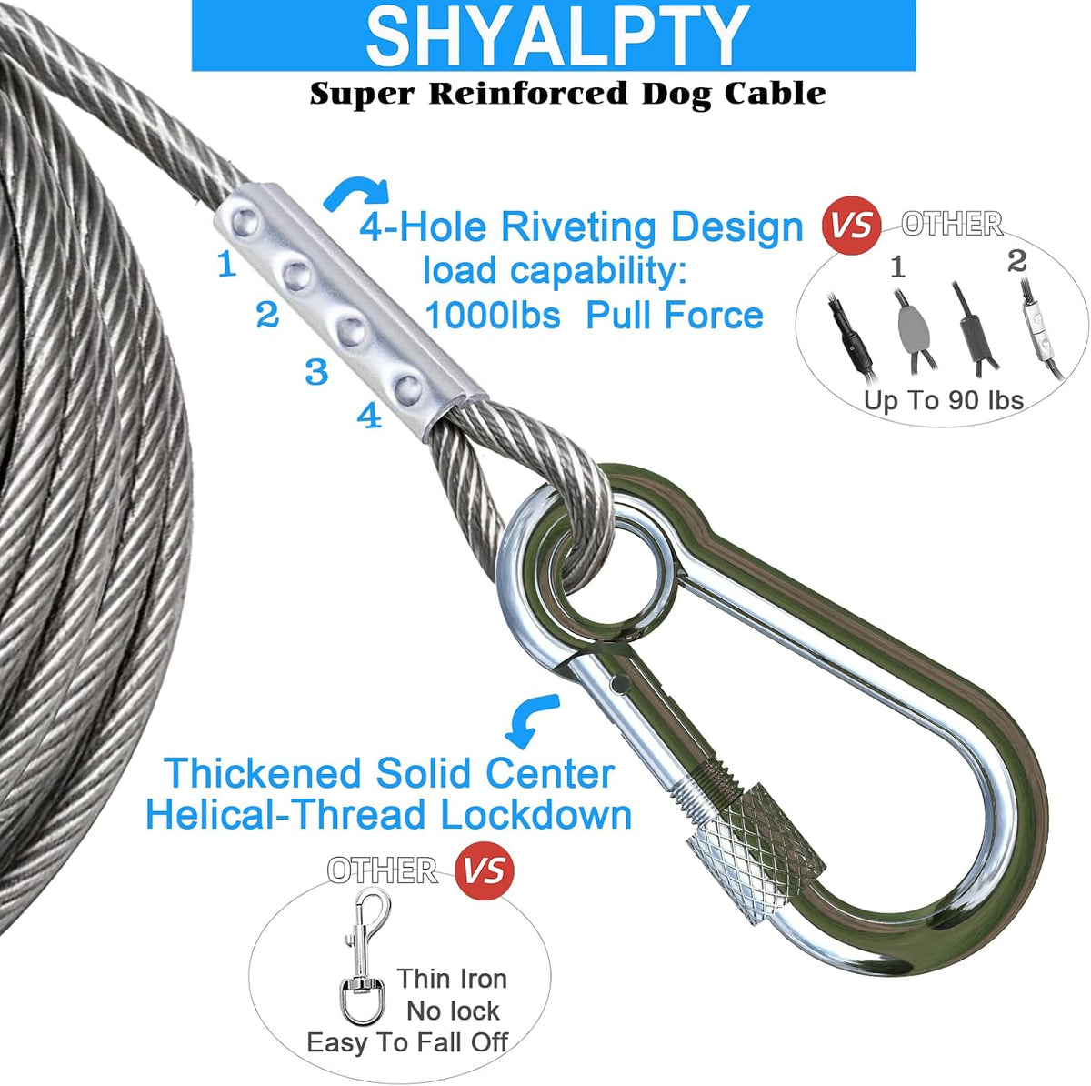 Dog Tie Out Cable and Stake for Camping - dog stake+30ft cable - image 4