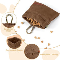 2PC Dog Treat Pouch,Dog Training Treat Reward Bag,Portable Puppy Hand Free Dog Walking Bag,Auto Closing Dog Food Dispenser,Behavior Aids for Puppy Travel or Outdoor(Green+Grey)