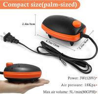 HITOP 3W 80GPH Adjustable Aquarium Air Pump - 3W-Orange - image 3