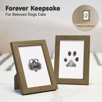 Inkless Paw Print Kit for Dogs, Cats & Babies - Black Pad,Walnut Wood Frame / 4-Pack,Medium - image 2