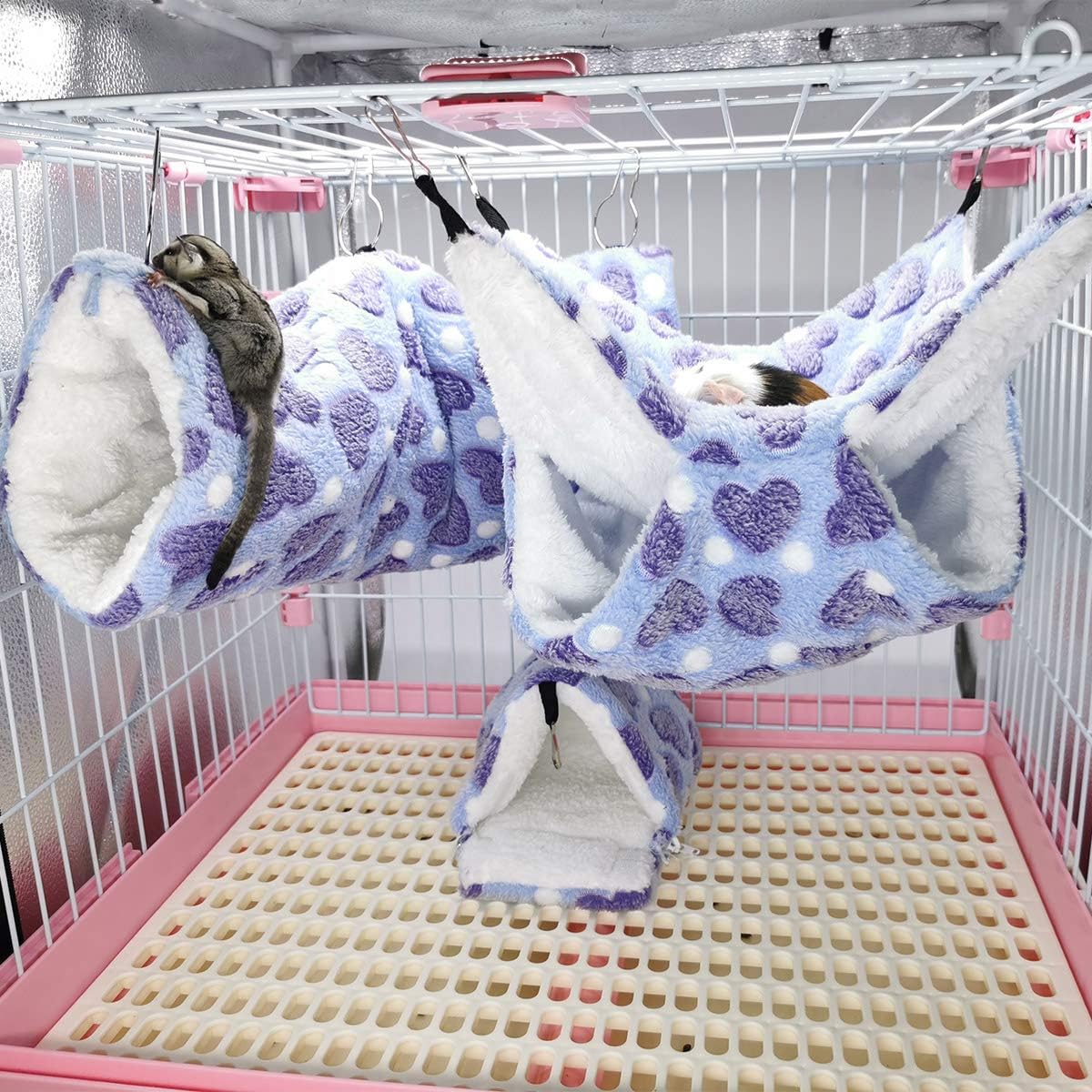 LEFTSTARER Guinea Pig Accessories Sugar Glider Cage Accessories - Purple / Heart - image 4