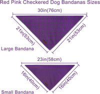 Summer Dog Bandana, UP URARA PUP Strawberry Triangle Bid Scarf for Medium Large Dogs, Cotton - Purple Black Polka B / S - image 4
